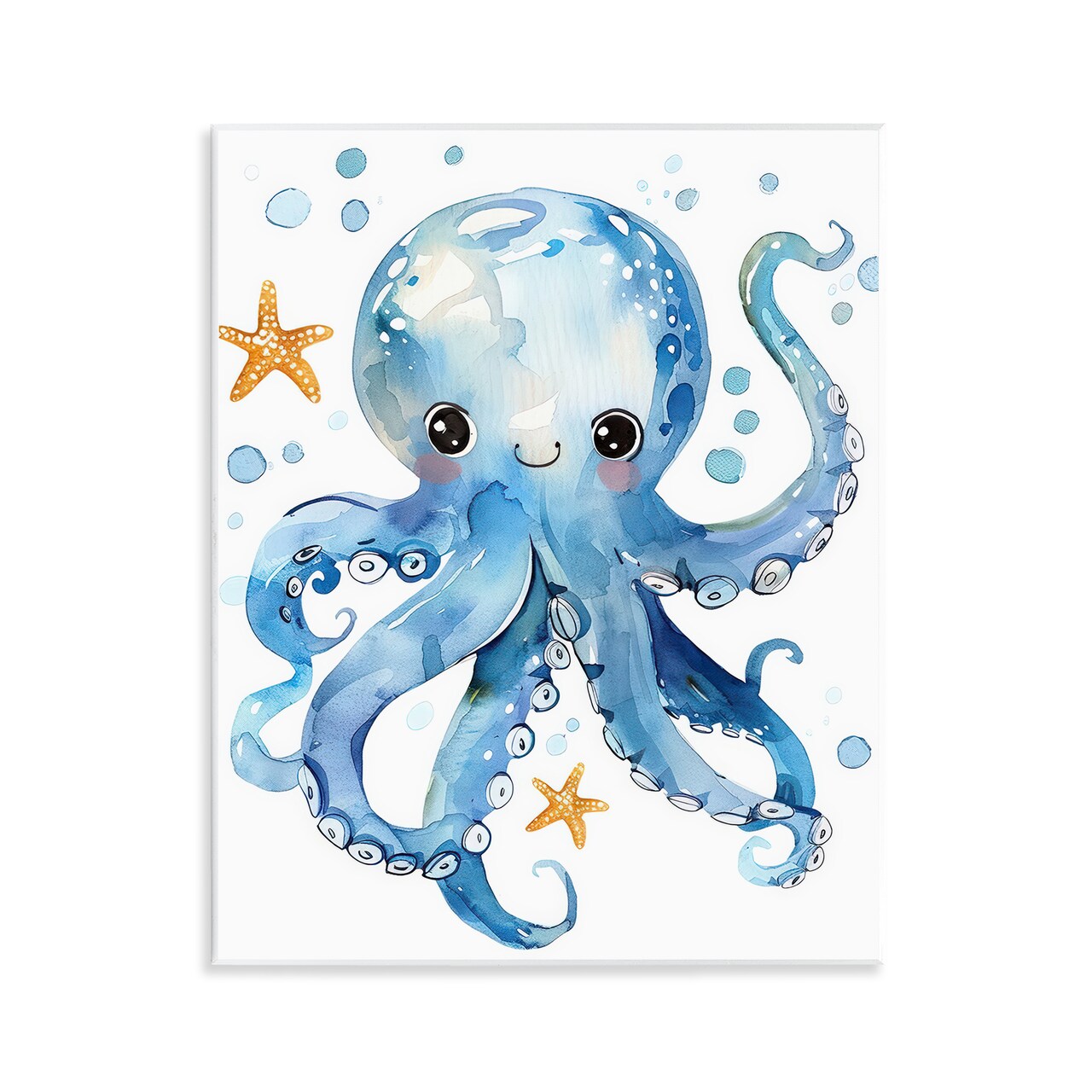 Stupell Industries Happy Smile Octopus Wall Plaque Art Design by Franklyn Gregory